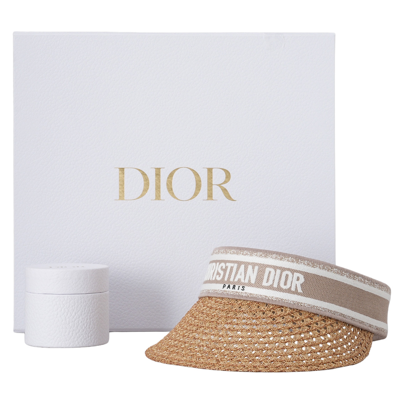 CHRISTIAN DIOR(USED)디올 D 오션 바이저 미차 자수 트윌 캡 베이지